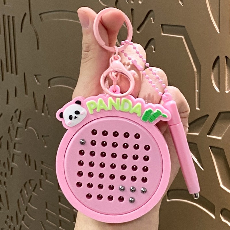 creative decompression magnetic steel ball drawing board keychain schoolbag pendant car key chain storage ornaments children's gifts full figure