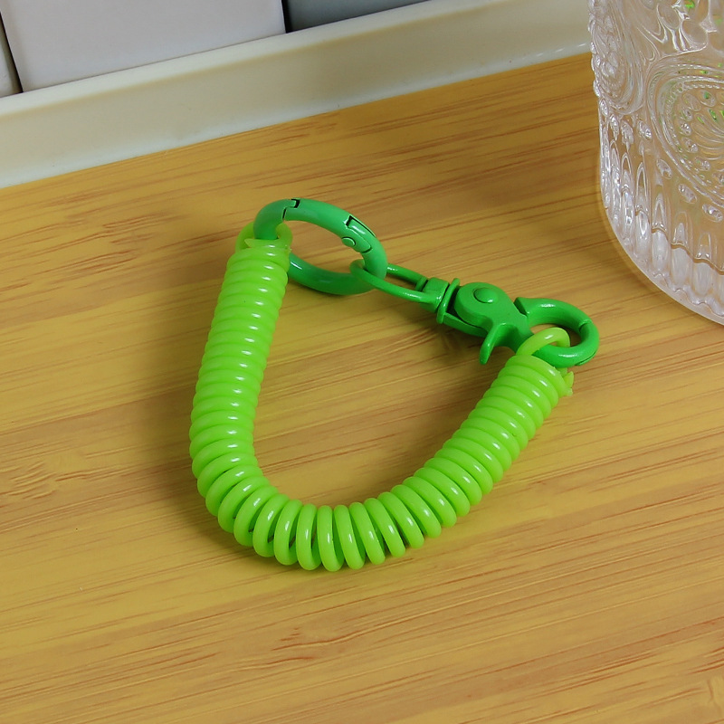 spring rope key chain pendant mobile phone anti-separation rope key chain color elastic retractable lanyard school bag bag charm Application Scenario