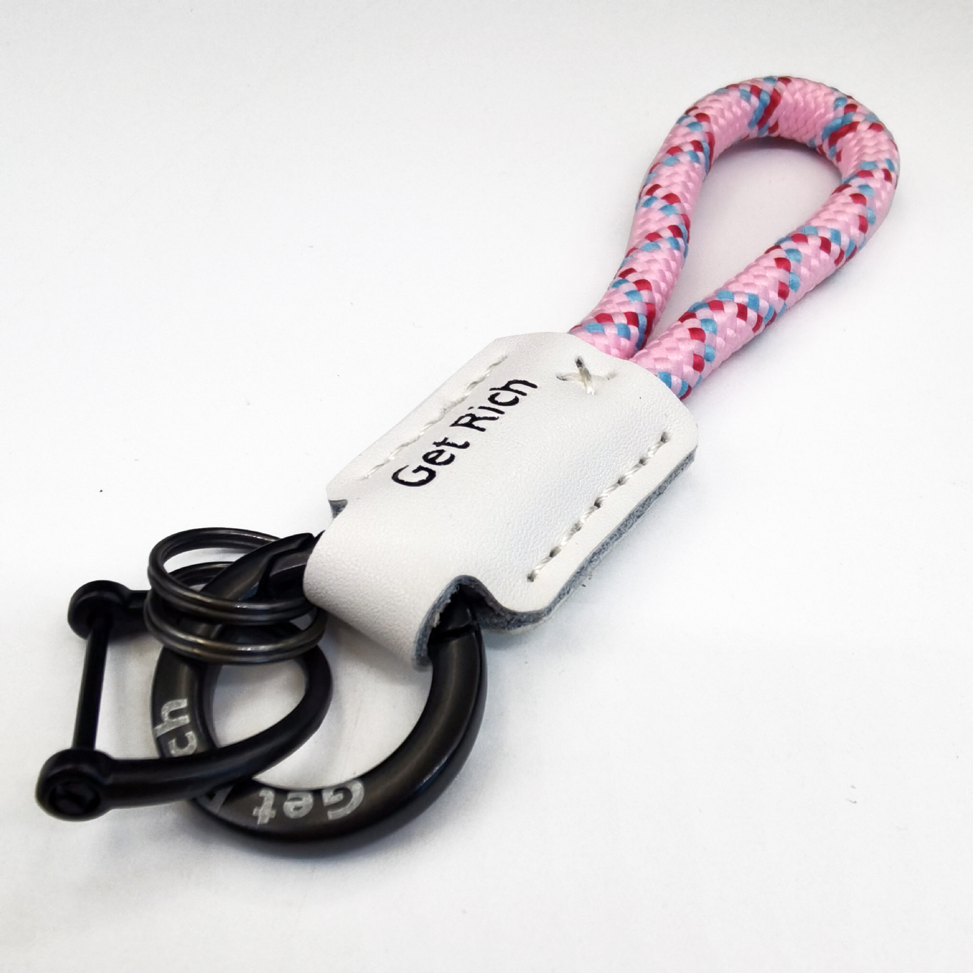 handmade braided leather keychain pendant genuine leather embossed logo high quality lanyard anti-lost car key ring Application Scenario