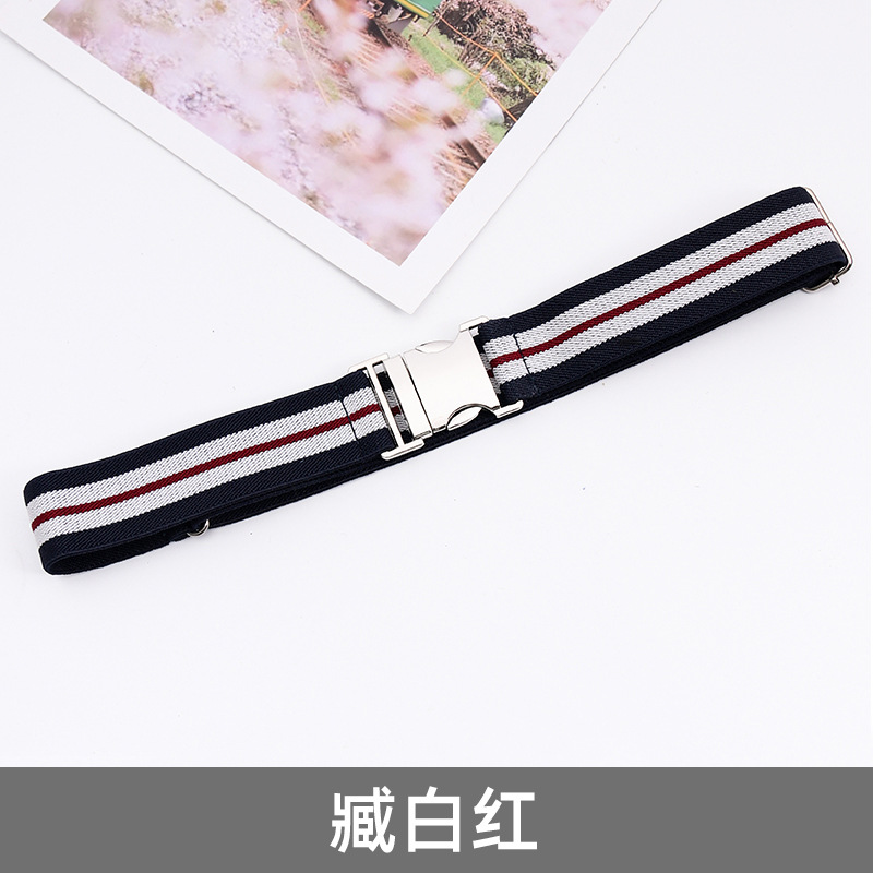 lazy belt belt alloy buckle adjustable length men's and women's elastic knitted belt elastic belt waist seal Item Picture