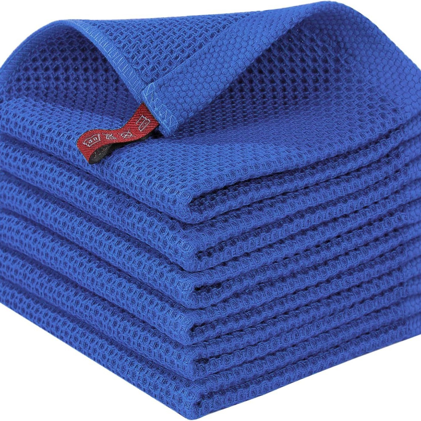 amazon hot selling pure cotton honeycomb kitchen towelette set easy cleaning tape hook waffle square towel wholesale Specification drawing