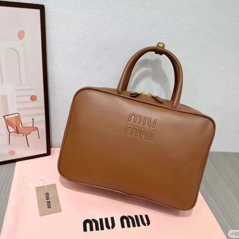 miu miujia popular large briefcase retro commuter large capacity simple tote bag fashion shoulder handbag details Picture