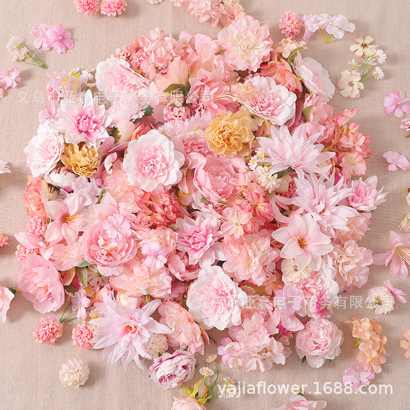 pink artificial flower fake flower diy handmade hanfu hairware accessories wedding celebration flower wall cartoon backpack gu mei material full figure