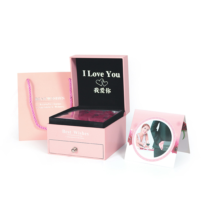 valentine's day rose jewelry box double drawer nine flower lipstick gift box necklace ring gift box wholesale Specification drawing