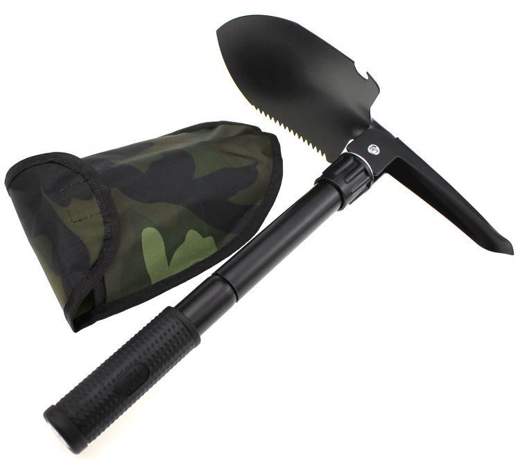 popular outdoor folding soldier shovel multi-functional shovel camping supplies tool survival equipment digging earthworms Item Picture