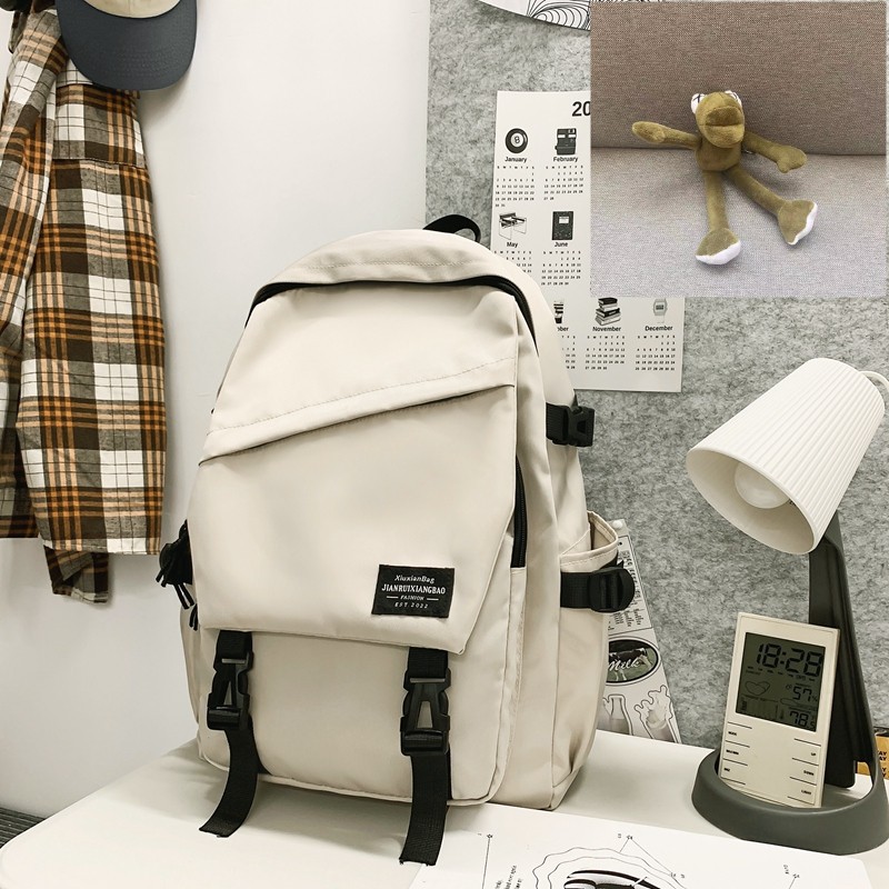 ins backpack men's simple versatile large capacity leisure travel backpack female junior high school student high school and college student schoolbag Specification drawing