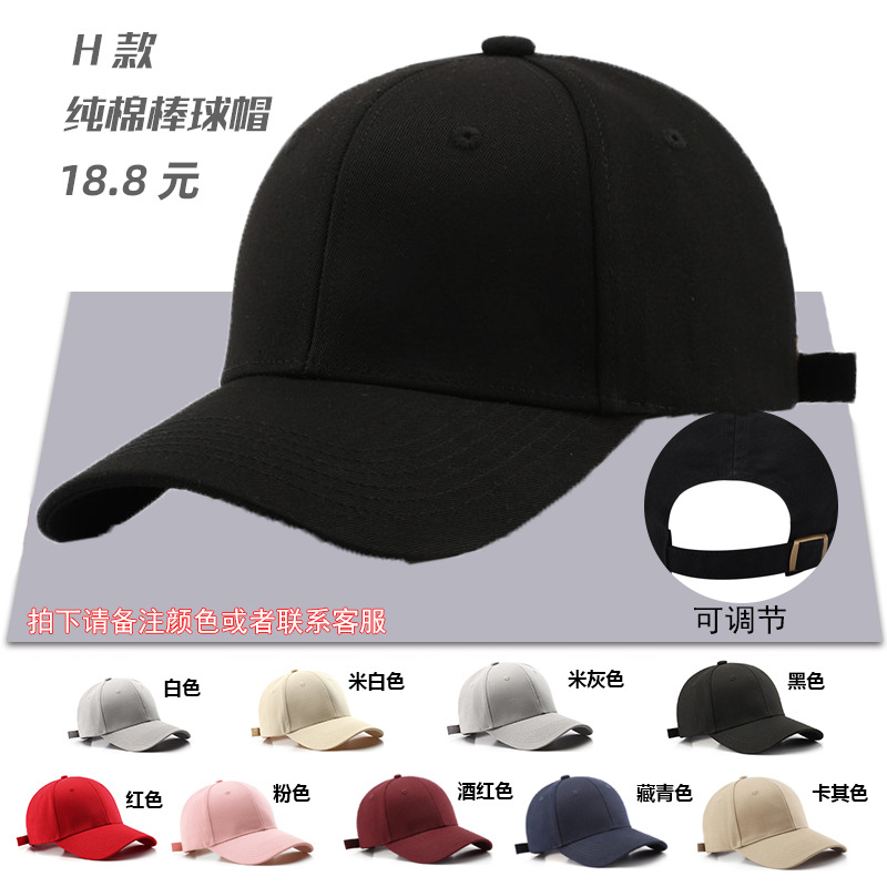 cotton baseball hat custom wholesale women's spring and summer sun hat custom sun-poof peaked cap embroidered logo men Item Picture