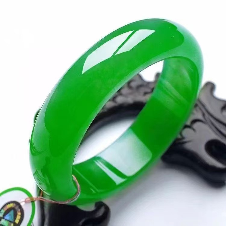 imitation jade jade bracelet bold bracelet glass thick bar trending women jade bracelets han chinese clothing green ice-like jade bracelet Application Scenario