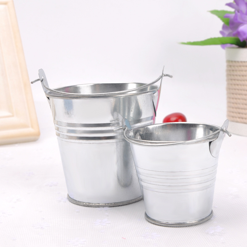 home decoration metal crafts mini small iron bucket creative tinplate succulent bonsai table storage bucket full figure