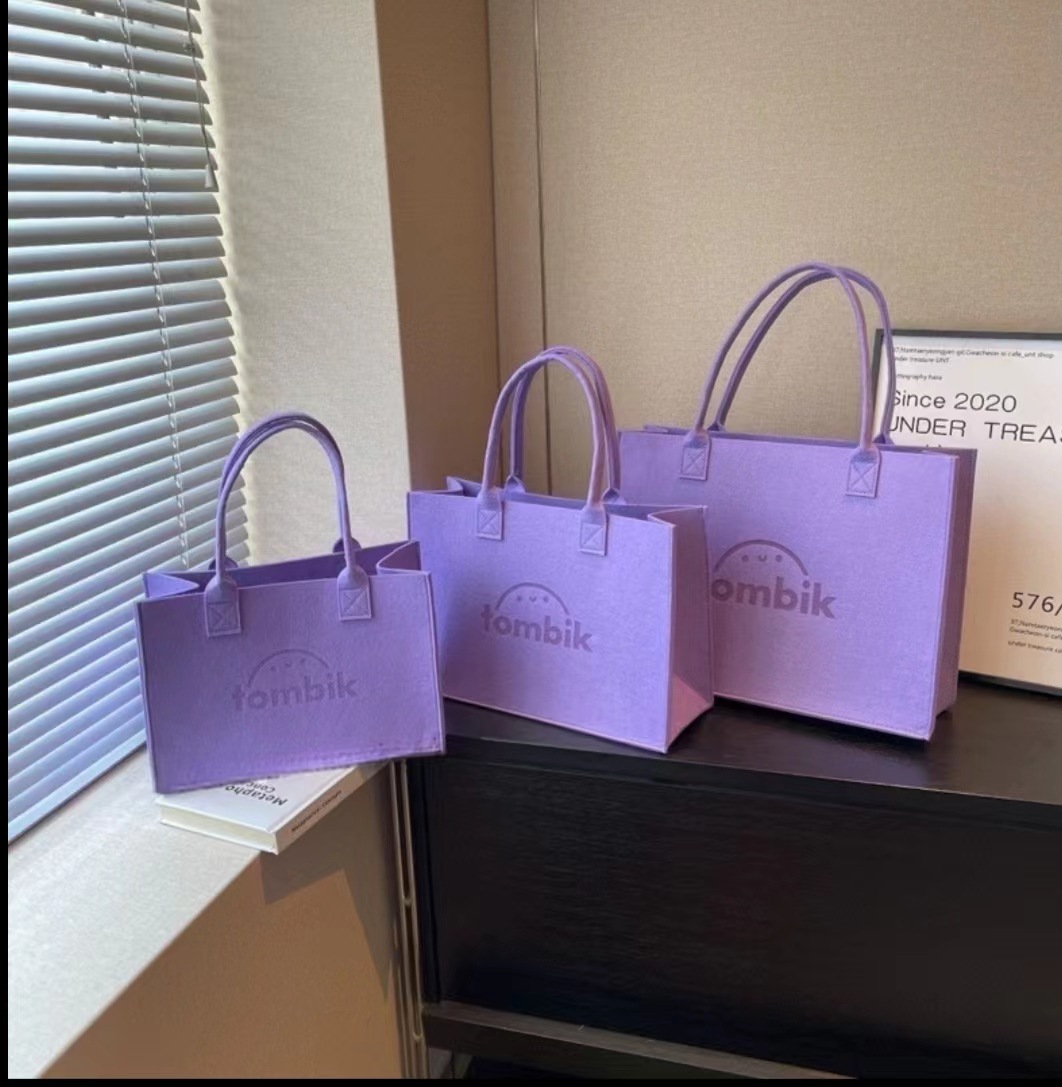 new ins large capacity felt handbag felt bag tiktok same portable felt tote bag Item Picture