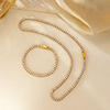 european and american fashion minimalist niche temperament bracelet stainless steel material plated 18k gold micro inlaid zircon chain necklace for women Specification drawing