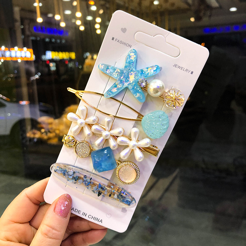 barrettes female korean internet celebrity side pearl back head headdress clip girl clip little girl bang clip hairpin Application Scenario
