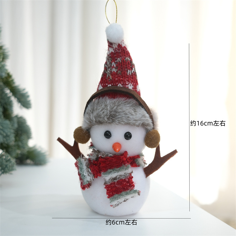 cross-border christmas cute doll hat snowman doll christmas tree decoration pendant gift box plush hang decorations Item Picture