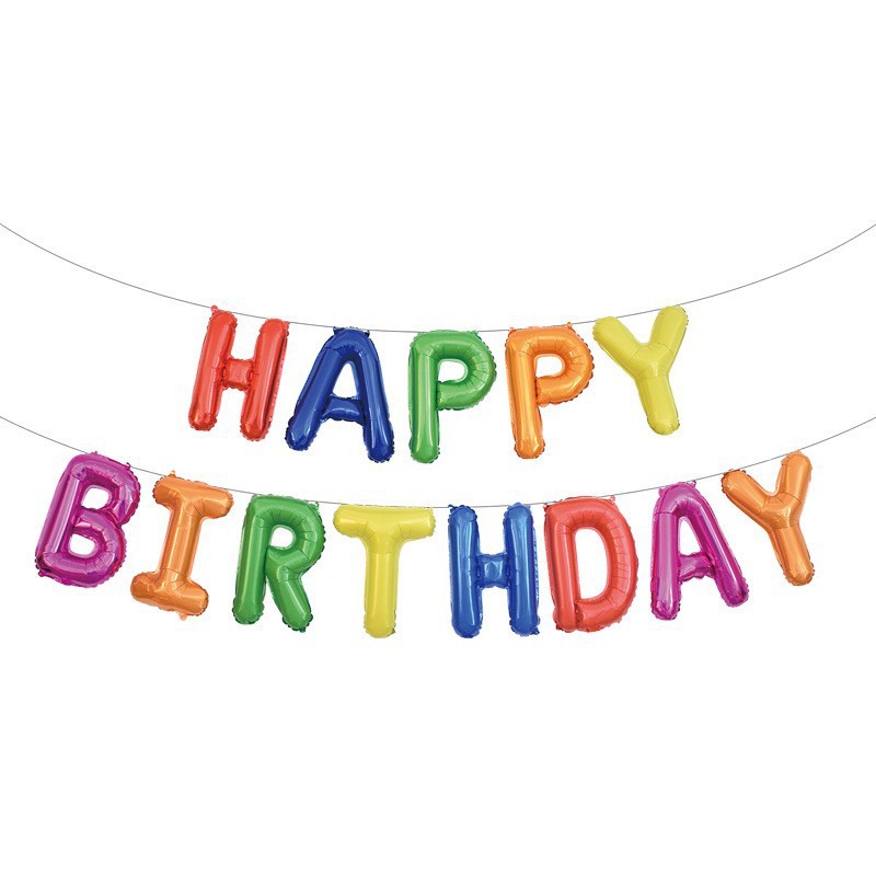 16-inch letter aluminum balloon happy birthday balloon set happy birthday aluminum foil balloon Item Picture