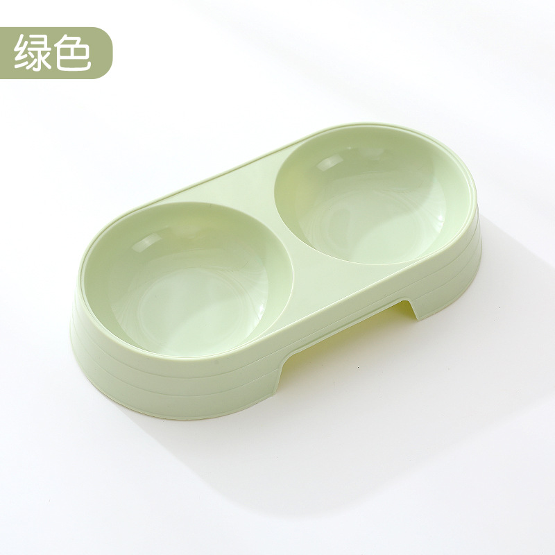 ins macaron pet double bowl wholesale small  water bowl plastic dog bowl anti-tumble dog basin pet supplies Application Scenario