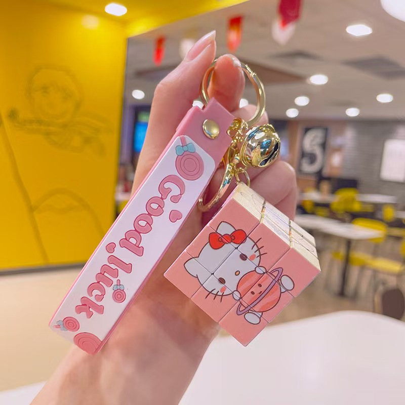 cartoon sanrio cube keychain wholesale clow m handbag pendant doll cute key chain gift exquisite full figure