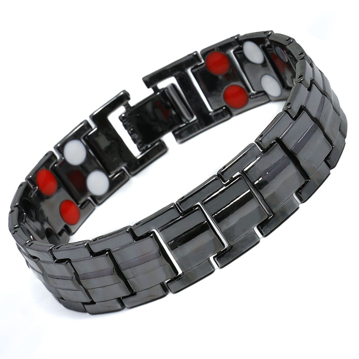 european and american hot metal bronze bracelet men's vintage jewelry bracelet wide row full magnet bracelet couple jewelry accessories full figure