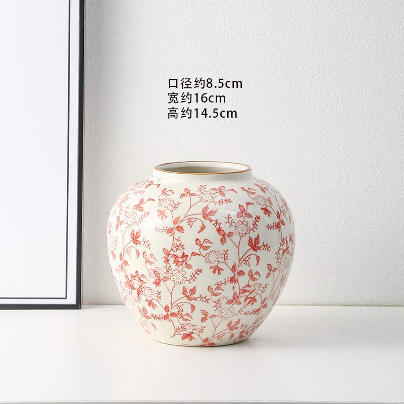 high-end retro new chinese blue and white porcelain vase three-piece guest restaurant flower arrangement domestic ornaments Item Picture