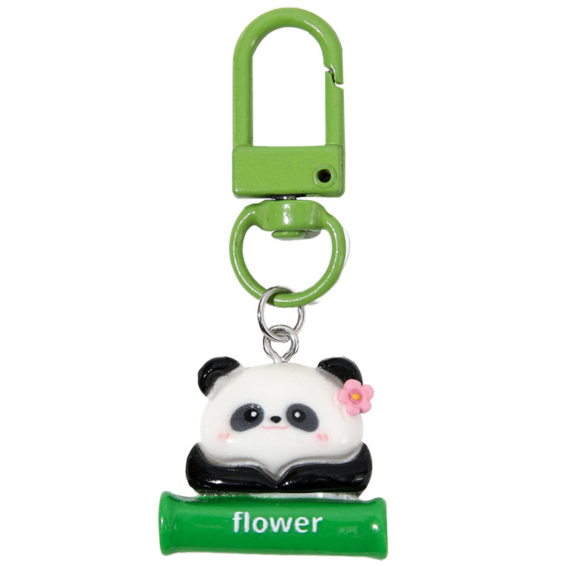 panda keychain creative cute cartoon student schoolbag pendant small gift girlfriend gifts couple key chain Item Picture