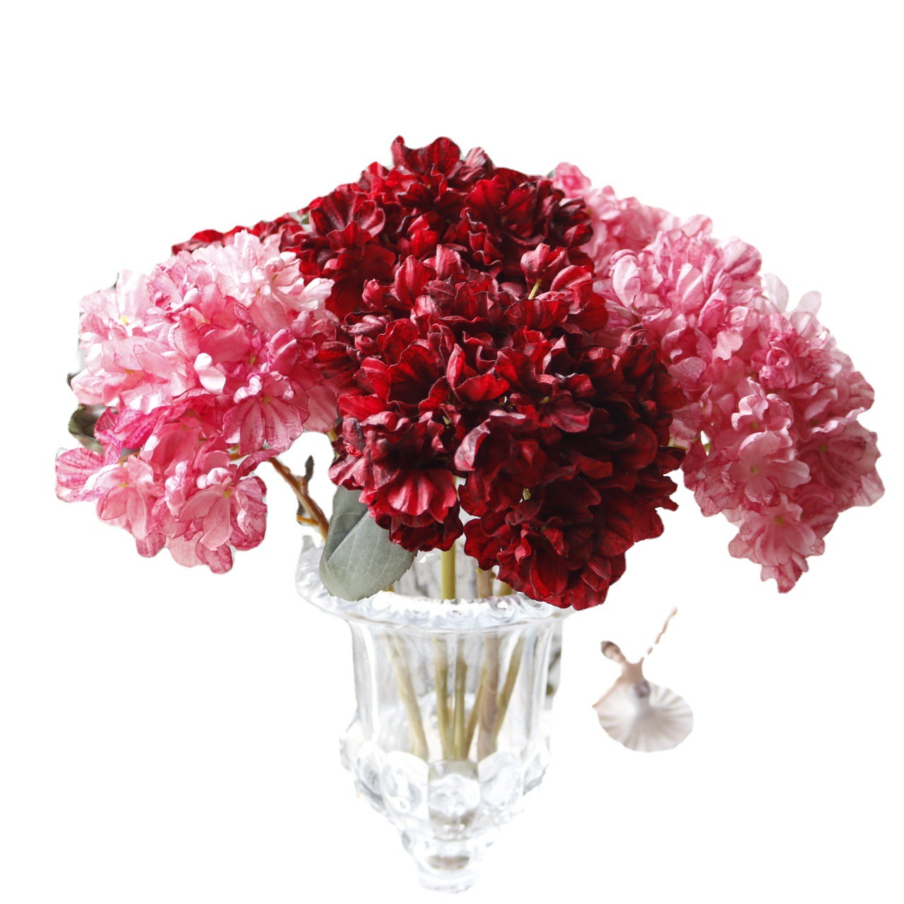 french retro focusing edge hydrangea artificial flower oil painting coral simulation hydrangea home layout living room flower arrangement ornamental flower Item Picture