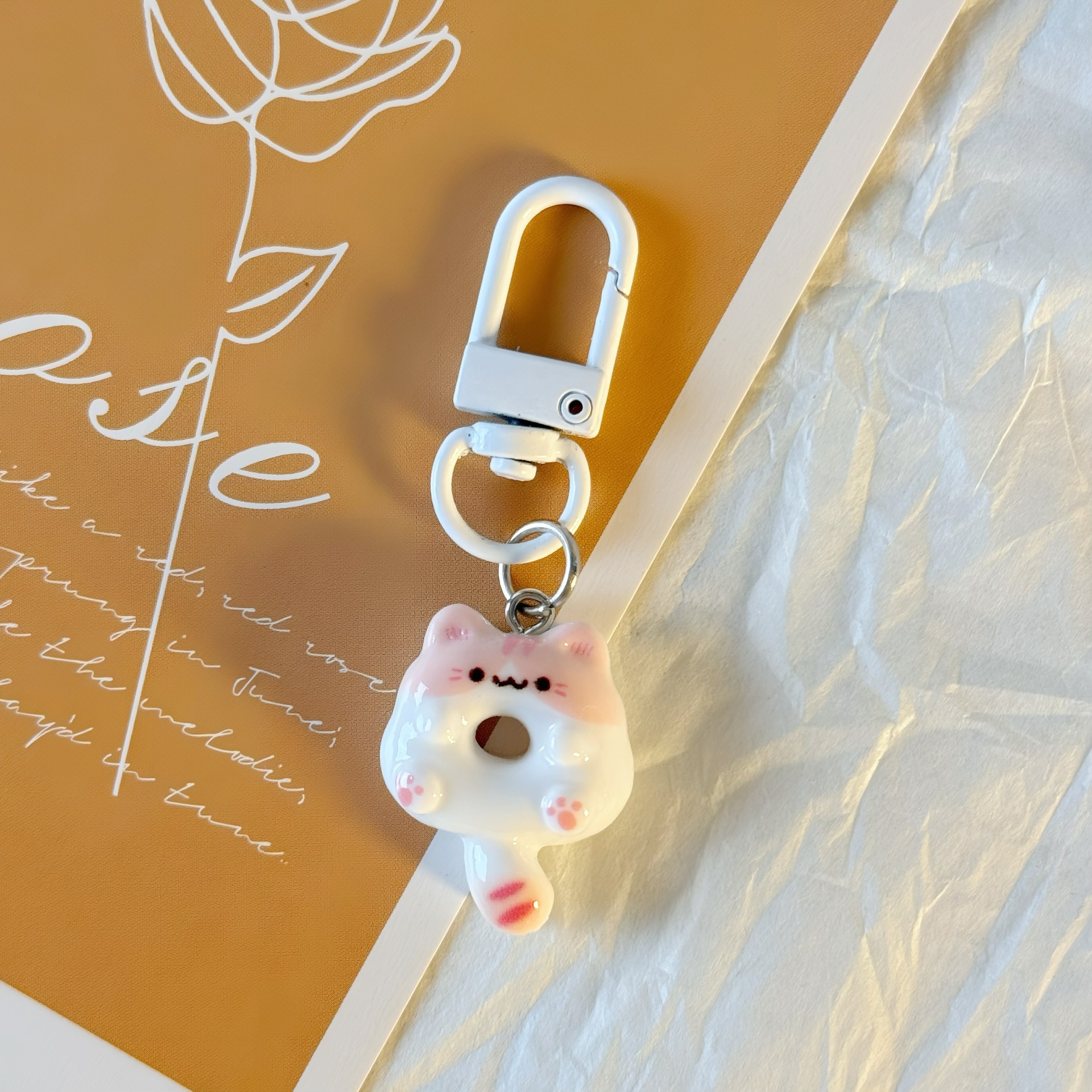 cute  donut keychain fun cartoon candy toy handbag pendant couple girlfriends gift accessories ornament details Picture