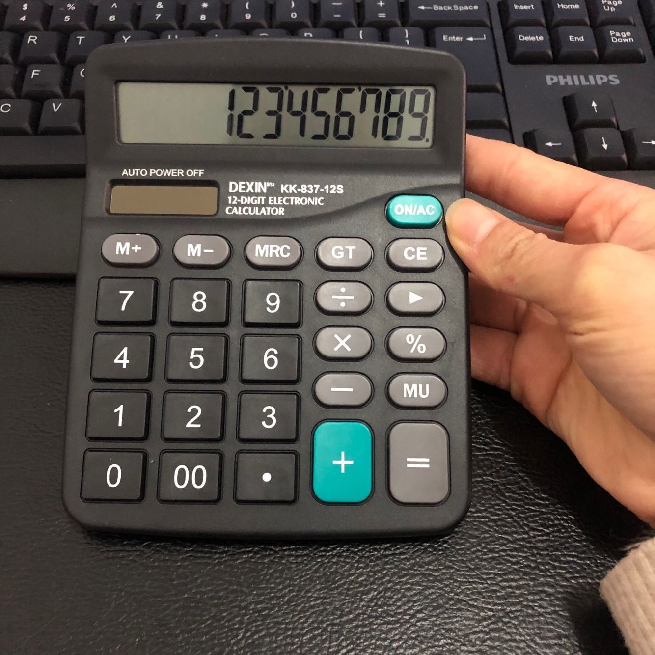 office supplies 837 solar calculator dual power supply 12-bit large display screen accounting computer exclusive for cross-border Specification drawing