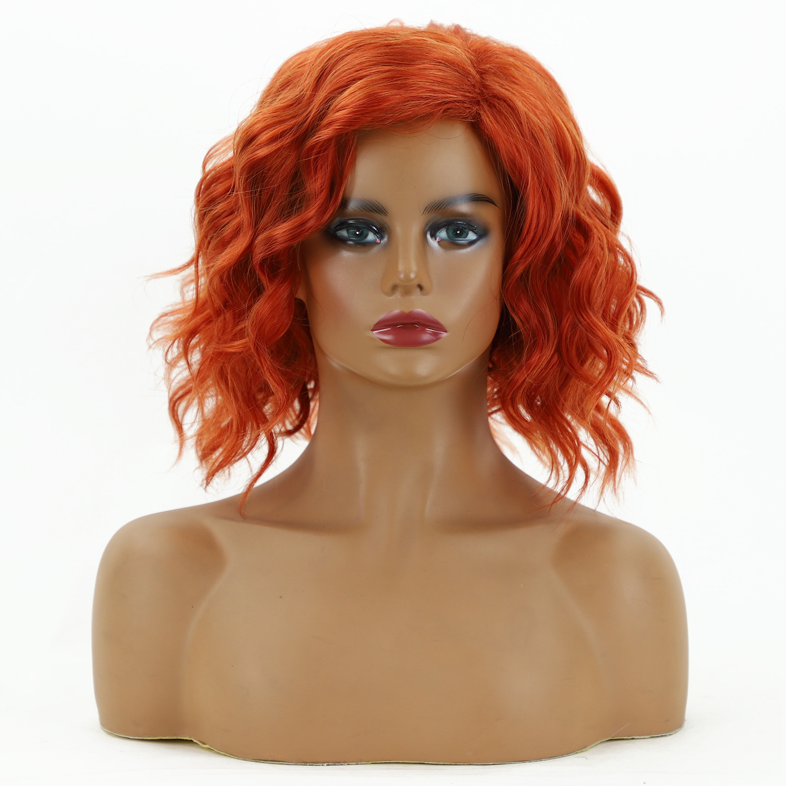 foreign trade cross-border european and american ladies wig dyed mid-length curly hair one piece dropshipping xuchang factory supply wigs Specification drawing