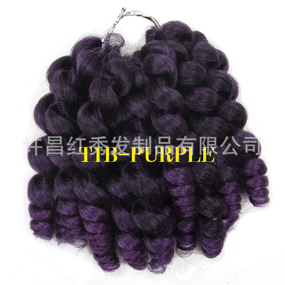 cross-border chemical fiber braided wig screw roll african little spring twisted braid hair wand curl short curly Item Picture
