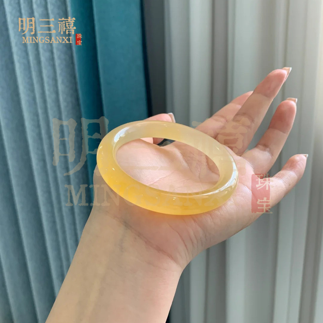 jade flat for ice-like yellow dragon jade bracelet sugar hetian jade yellow jadeite bracelet full figure