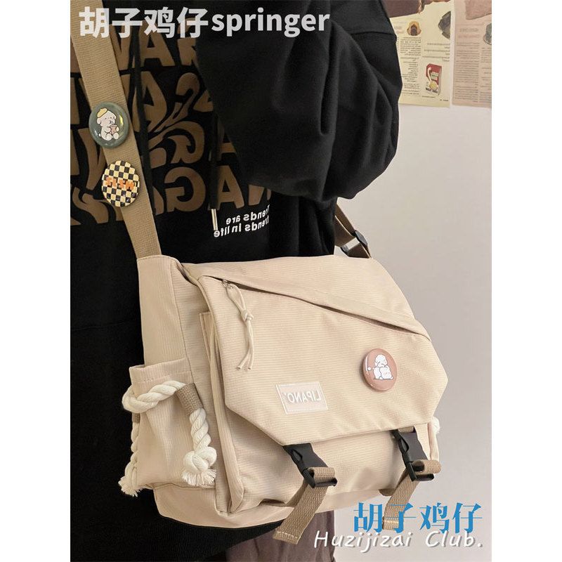 ins japanese harajuku retro workwear messenger bag female korean student large capacity messenger bag men's single backpack fashion full figure