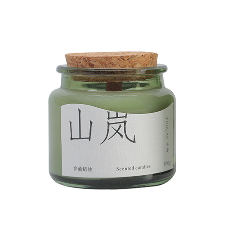 wooden plug green cup aromatherapy candle wholesale soy wax fragrance candle cup domestic indoor aromatherapy creative niche gift Item Picture