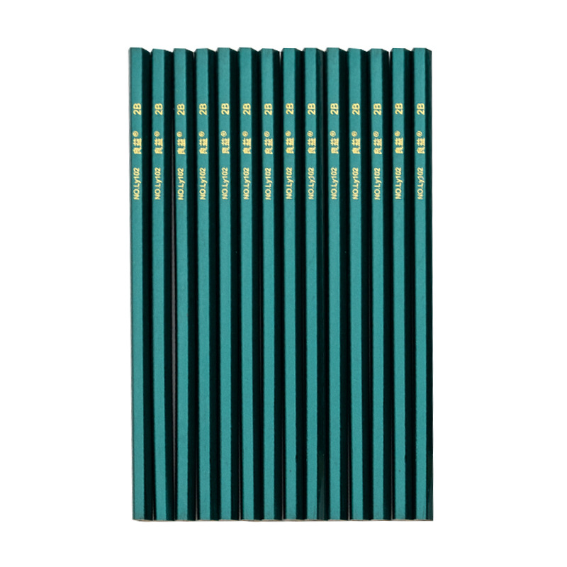 factory supply student 2b pencil green rod hexagonal wooden pole exam sketching pencil painting practice word pencil wholesale Item Picture