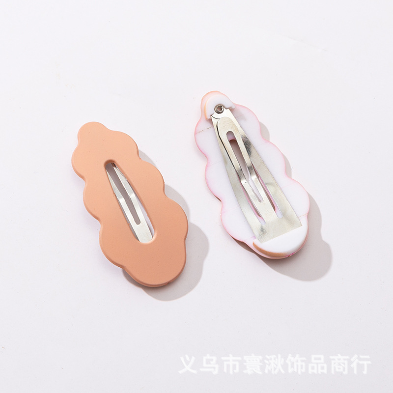 candy color wave clouds bb clip sweet girl barrettes cute bangs side hair clip for broken hair barrettes back head hairpin Application Scenario