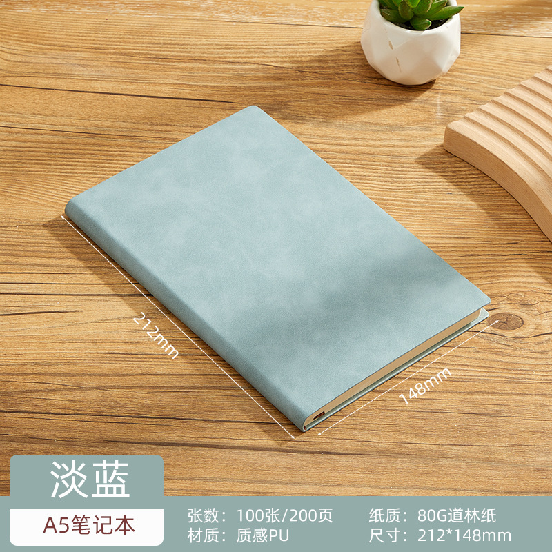 a5 notebook customizable logo small batch business office meeting book soft leather notepad simple thick notepad Specification drawing