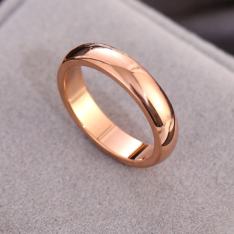 european and american hot simple titanium steel wide glossy simple bracelet ring couple couple rings index finger stainless steel personality fashion ring Specification drawing