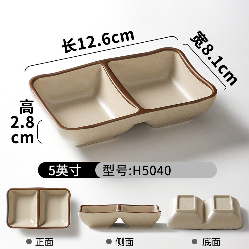 xiangyuanmei melamine creative retro tableware commercial restaurant restaurant hot pot restaurant plate dishes imitation porcelain fast food noodle bowl Specification drawing