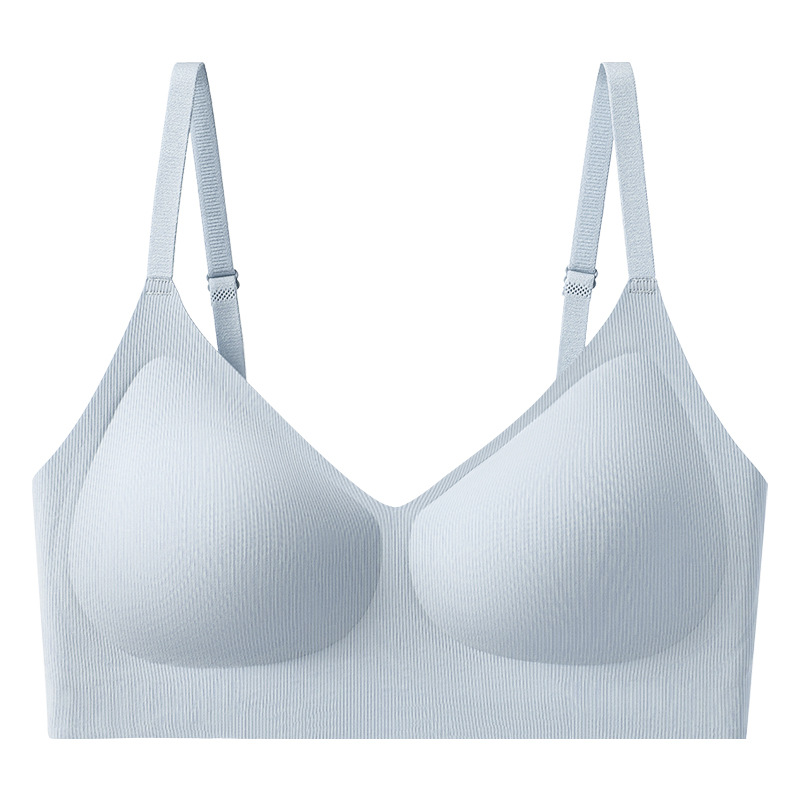 orange inner wood underwear women's thread thin and comfortable seamless push up breast holding soft support not empty cup anti-sagging Item Picture