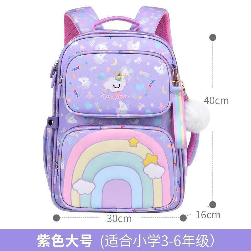 nylon schoolbag primary school student grade 3 to grade 6 children boy waterproof and lightweight spine protection backpack girl 6-12 years old details Picture
