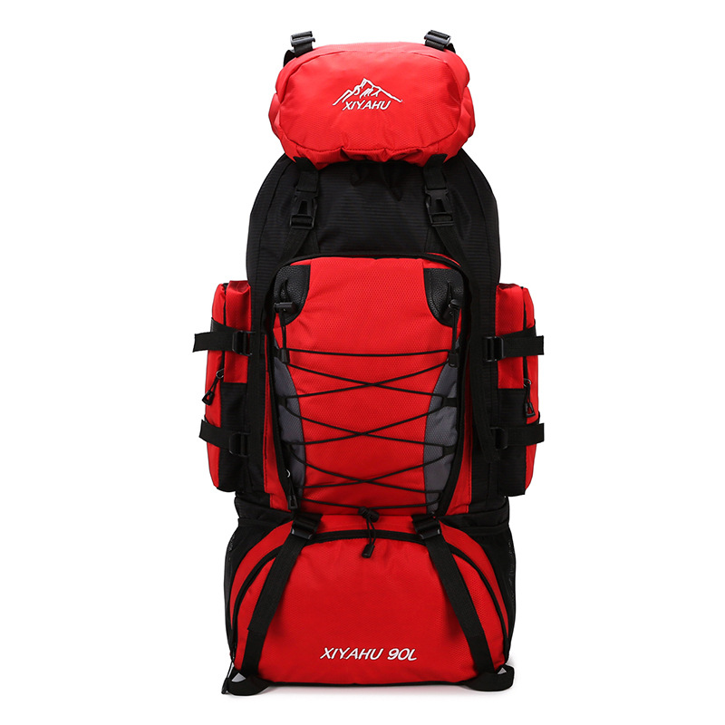 new outdoor 90l large capacity hiking backpack lightweight waterproof backpack men's leisure hiking camping bag Specification drawing