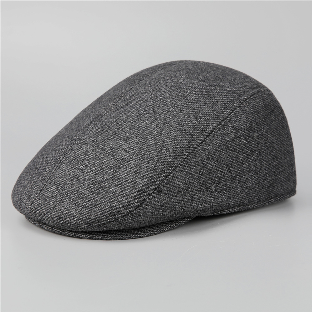 autumn and winter men's peaked cap thickened earflaps hat for the elderly middle-aged and elderly grandpa dad cotton-padded cap old man forward hat Item Picture