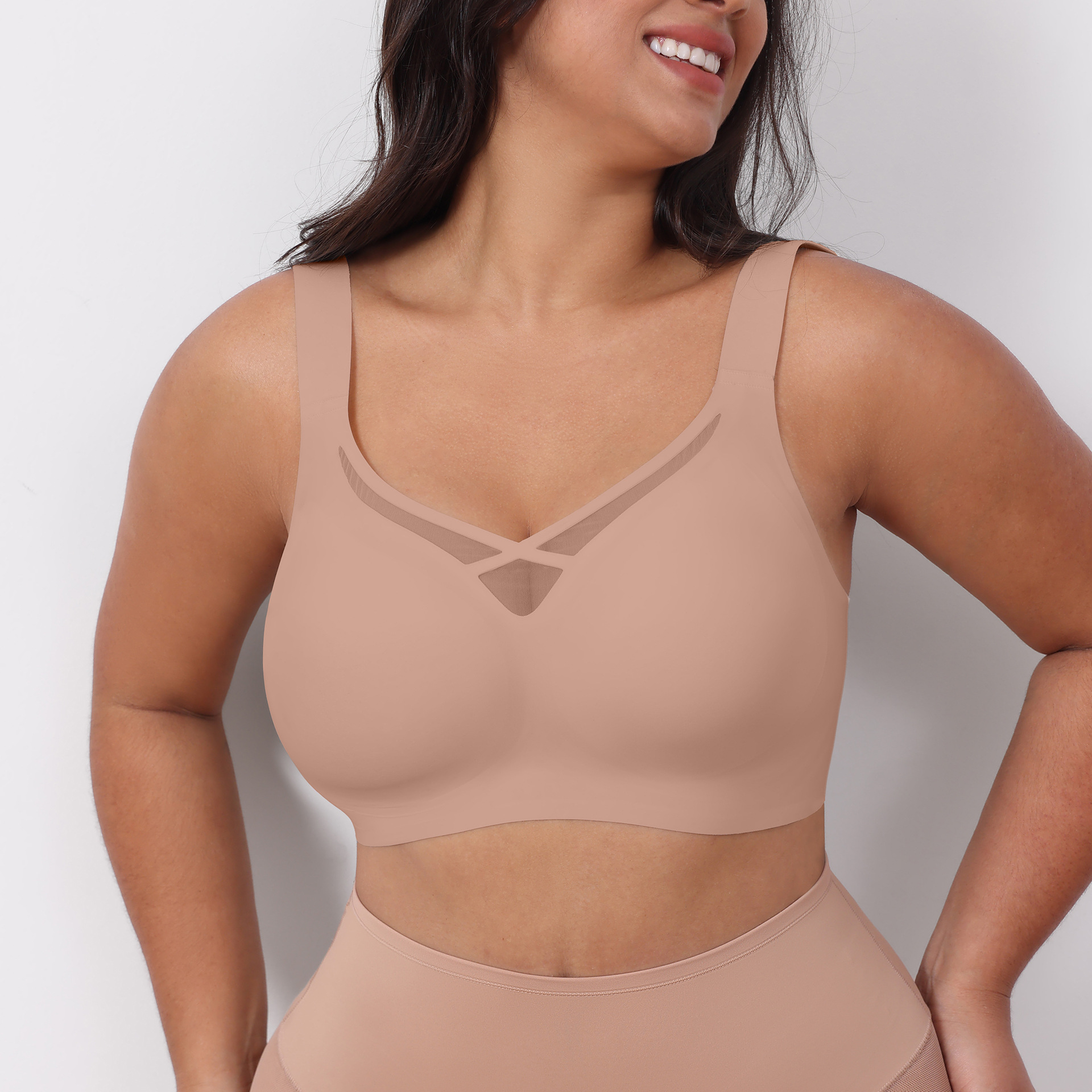 foreign trade european and american large size underwear ladies underwired push up and anti-sagging bra big chest bra seamless underwear bra Specification drawing