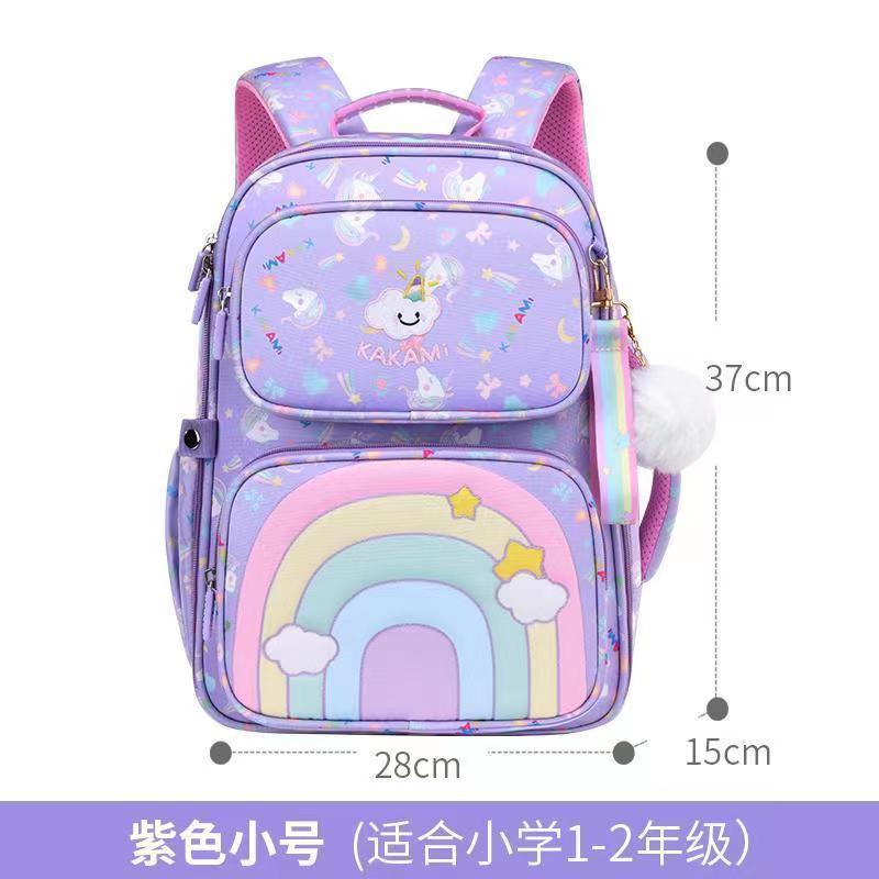 nylon schoolbag primary school student grade 3 to grade 6 children boy waterproof and lightweight spine protection backpack girl 6-12 years old full figure