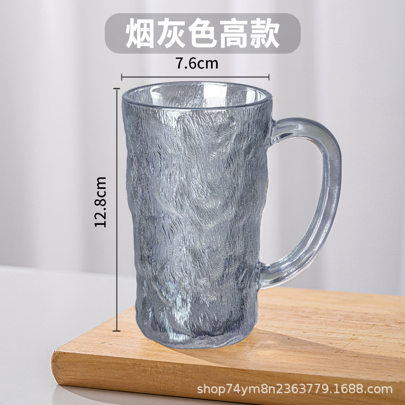 lead-free glass household ins thickened glacier cup with handle whiskey shot glass tea juice milk coffee cup Specification drawing