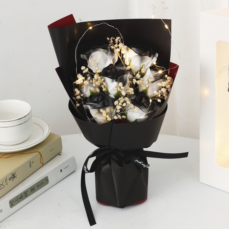 national day mid-autumn festival simulation ice crushing blue rose soap flower starry sky dried flower gift for boyfriend or girlfriend wife birthday gift Application Scenario