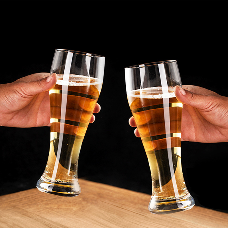 wholesale creative beer glass large transparent beer mug small german craft beer cup printed logo details Picture