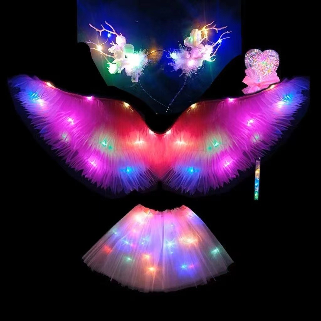 luminous angel little fairy wings children's holiday gift activity performance photography dress up props stall toys details Picture