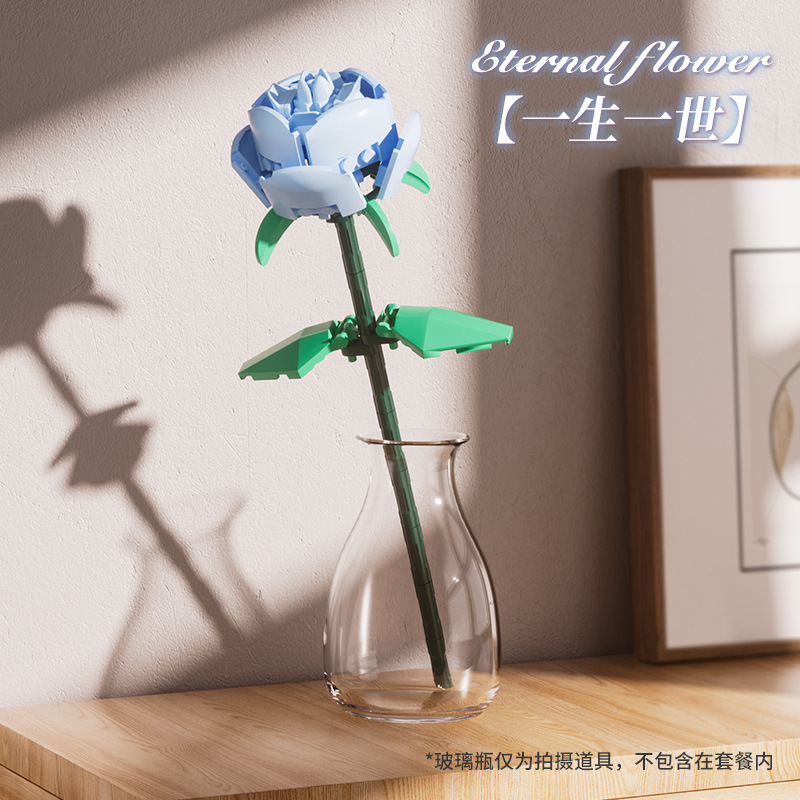 educational toys compatible with lego rose graduation season gift building blocks flower assembled educational toys decoration small particles Specification drawing