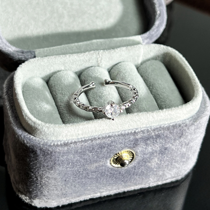tik tok live stream colored gems series open ring women's simple fashion minority design sweet cool light luxury high-grade accessories Item Picture