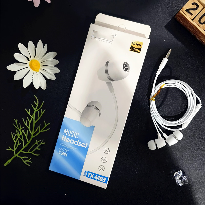 in-ear flat head flat mouth 3.5 round hole music headset wire control headset with microphone Application Scenario