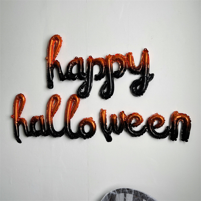 halloween one-piece letter aluminum balloon ragged cloth decoration package layout gradient props coffee shop bar full figure